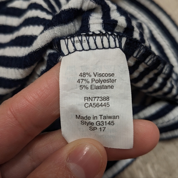 J. Crew Navy Blue and White Striped Sweater Elbow Length - Picture 6 of 8